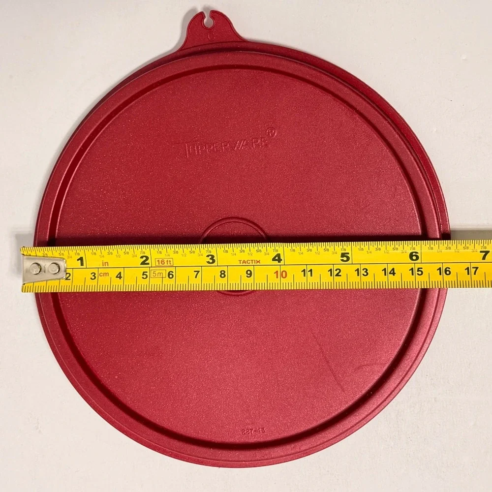 Tupperware Red Replacement Lid 227-43 Size C Round 6.5 Inch Made in USA *